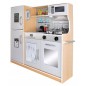 Bucatarie pentru copii, din lemn 80x80.5cm, ustensile, lampa LED, aragaz, cuptor, telefon, chiuveta, RESIGILAT Bucatarie pentru copii, din lemn 80x80.5cm, ustensile, lampa LED, aragaz, cuptor, telefon, chiuveta, RESIGILAT