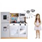 Bucatarie pentru copii, din lemn 80x80.5cm, ustensile, lampa LED, aragaz, cuptor, telefon, chiuveta, RESIGILAT Bucatarie pentru copii, din lemn 80x80.5cm, ustensile, lampa LED, aragaz, cuptor, telefon, chiuveta, RESIGILAT