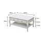Masuta cafea 100x60x49 cm, picioare lemn pin, MDF, 2 sertare, raft, RESIGILAT Masuta cafea 100x60x49 cm, picioare lemn pin, MDF, 2 sertare, raft, RESIGILAT