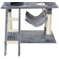 Ansamblu de joaca pentru pisici, 5 nivele, materiale ecologice, jucarie inclusa, 141x105x74,5cm, 13kg, gri