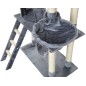 Ansamblu de joaca pentru pisici, 5 nivele, materiale ecologice, jucarie inclusa, 141x105x74,5cm, 13kg, gri