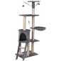 Ansamblu de joaca pentru pisici, 5 nivele, materiale ecologice, jucarie inclusa, 139x97x59cm, 8,25kg, gri, model XL Ansamblu de joaca pentru pisici, 5 nivele, materiale ecologice, jucarie inclusa, 139x97x59cm, 8,25kg, gri, model XL