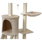 Ansamblu de joaca pentru pisici, 5 etaje, materiale ecologice, jucarie soricel inclusa, 139x97x59cm, 8,25kg, bej