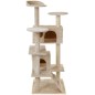 Ansamblu de joaca pentru pisici, 7 nivele, materiale ecologice, 131x58,5x49cm, 13,45kg, bej