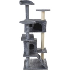 Ansamblu de joaca pentru pisici, 7 etaje, materiale ecologice, 131x58,5x49cm, 13,45kg, gri