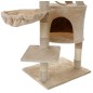 Ansamblu de joaca pentru pisici, 5 etaje, materiale ecologice, jucarie inclusa, 120x79x49cm, 7,85kg, bej