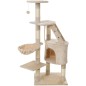 Ansamblu de joaca pentru pisici, 5 etaje, materiale ecologice, jucarie inclusa, 120x79x49cm, 7,85kg, bej