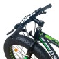 Bicicleta Fat Bike, roti 26 inch, cadru 17 inch, schimbator Shimano, 21 viteze, frane pe disc, negru/verde, RESIGILAT