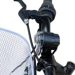 Bicicleta de oras, 20 inch, cadru otel, 6 viteze, cos cumparaturi, portbagaj, alb