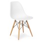 Scaun stil scandinav, pentru bucatarie si dining, alb, picioare lemn natur, RESIGILAT Scaun stil scandinav, pentru bucatarie si dining, alb, picioare lemn natur, RESIGILAT