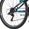 Bicicleta MTB 26 inch, 18 viteze schimbator Shimano, V-Brake, amortizoare, Explorer albastru