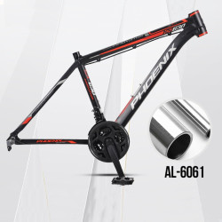 Bicicleta MTB de 26 inch, 21 viteze Shimano, jante aluminiu, frane disc, Phoenix, negru-rosu