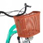 Bicicleta dama, 28 inch, schimbator Shimano 7 viteze, cadru otel, V-Brake, cos si portbagaj, turcoaz, RESIGILAT
