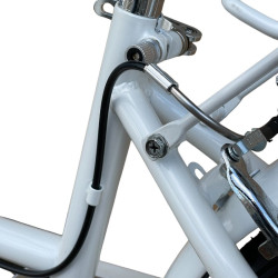 Bicicleta de oras, 20 inch, cadru otel, 6 viteze, cos cumparaturi, portbagaj, alb