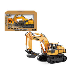 Excavator cu telecomanda 7 canale, reincarcabil USB, 18x13.5x33.5 cm, rotire 360 grade