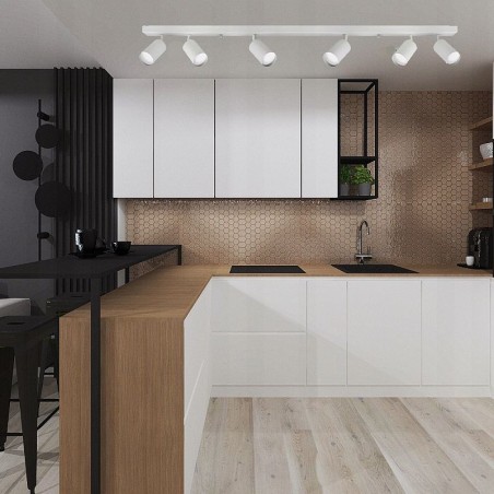 Sina monofazata, lungime 1 metru, pentru corpuri de iluminat LED, aluminiu si cupru, alb mat