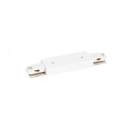 Conector pentru sina monofazata, IP20, conductori din cupru, metal, ABS, alb
