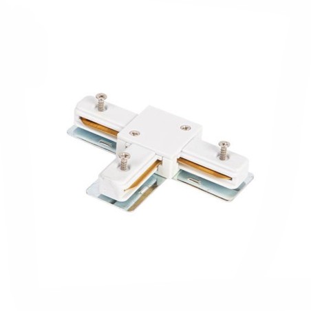 Conector tip T pentru sine monofazate, montare prin presare, alb