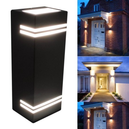 Aplica LED exterior, 2xGU10, montare pe fatada, 35W, carcasa aluminiu