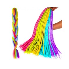 Par sintetic multicolor, lungime 60 cm, accesoriu carnaval si party