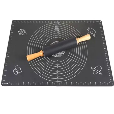 Set placa XXL silicon si sucitor, rezistenta la temperaturi extreme si masina de spalat vase, 70x50 cm