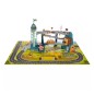 Pista interactiva cu obstacole, rotativa, 4 masinute incluse, 70 x 38 x 25 cm, multicolor