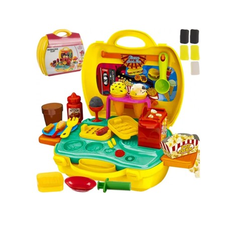 Joc Cinema Snack Bar, valiza portabila, popcorn, inghetata, accesorii, plastilina, multicolor
