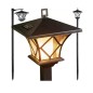 Felinar solar pentru exterior, 53 LED-uri efect flacara, inaltime 57-155 cm, senzor amurg, negru