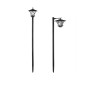 Felinar solar pentru exterior, 53 LED-uri efect flacara, inaltime 57-155 cm, senzor amurg, negru