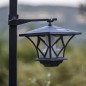 Felinar solar pentru exterior, 53 LED-uri efect flacara, inaltime 57-155 cm, senzor amurg, negru