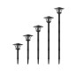 Felinar solar pentru exterior, 53 LED-uri efect flacara, inaltime 57-155 cm, senzor amurg, negru