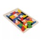 Puzzle din lemn, 40 blocuri, joc de inteligenta, 27 x 18 cm, multicolor