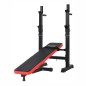 Banca pentru antrenament cu mreana dreapta, reglare in 2 trepte, greutate maxima 110 kg, negru/rosu