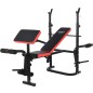 Banca antrenament multifunctionala, spatar reglabil 4 trepte, presa picioare, sarcina maxima 110 kg Banca antrenament multifunctionala, spatar reglabil 4 trepte, presa picioare, sarcina maxima 110 kg