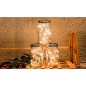 Lampa solara LED, tip borcan decorativ, 25 lm, baterie 600mAh, 13 cm, transparent