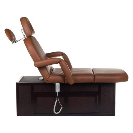 Pat electric cosmetica si SPA, inaltime reglabila 66-84 cm, spatar ajustabil, telecomanda, constructie lemn masiv