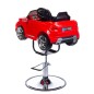 Scaun frizerie copii, Range Rover, inaltime reglabila, melodii, sunete, centura, rosu