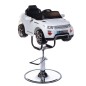 Scaun de coafura pentru copii, marca Range Rover, melodii si lumini, claxon, centura siguranta, alb