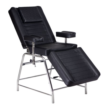 Scaun de tatuat reglabil manual, suport picioare, spatar, cotiere ajustabile, perne spuma, piele eco