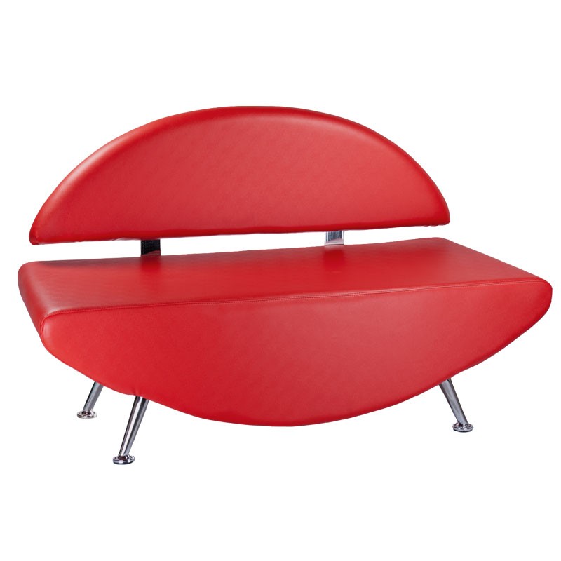 Canapea sala de asteptare, latime 138 cm, adancime 52 cm, piele ecologica rosie