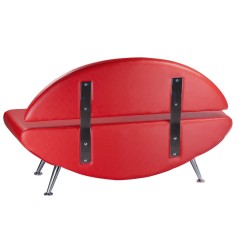 Canapea sala de asteptare, latime 138 cm, adancime 52 cm, piele ecologica rosie