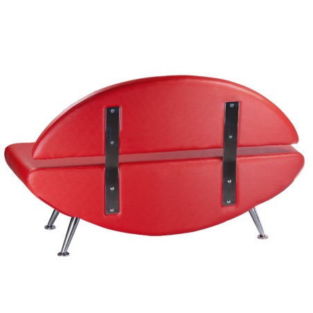 Canapea sala de asteptare, latime 138 cm, adancime 52 cm, piele ecologica rosie