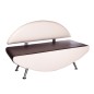 Canapea sala de asteptare, piele eco, latime 138 cm, adancime 52 cm, maro si crem