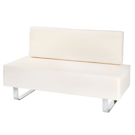 Canapea sala de asteptare, piele ecologica, latime 140 cm, crem