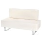 Canapea sala de asteptare, piele ecologica, latime 140 cm, crem