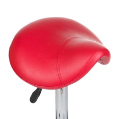 Scaun de cosmetica hidraulic si rotativ, inaltime reglabila 59-79 cm, rosu