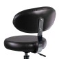 Scaun cosmetic cu spatar, cadru metal, inaltime reglabila 49-65 cm, negru
