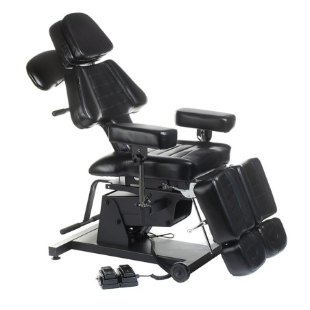 Scaun electric de tatuaje, inaltime reglabila 60-77 cm, spatar si suport picioare reglabile, negru