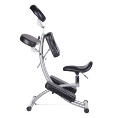 Scaun portabil pentru tatuaje, maxim 200 kg, suport brate si picioare, 94x53x120 cm, otel si PVC