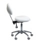 Scaun cu spatar pentru cabinete medicale, inaltime 52-67 cm, perna din spuma, alb